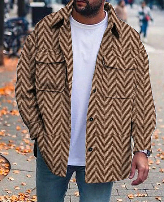 Manteau homme col polo