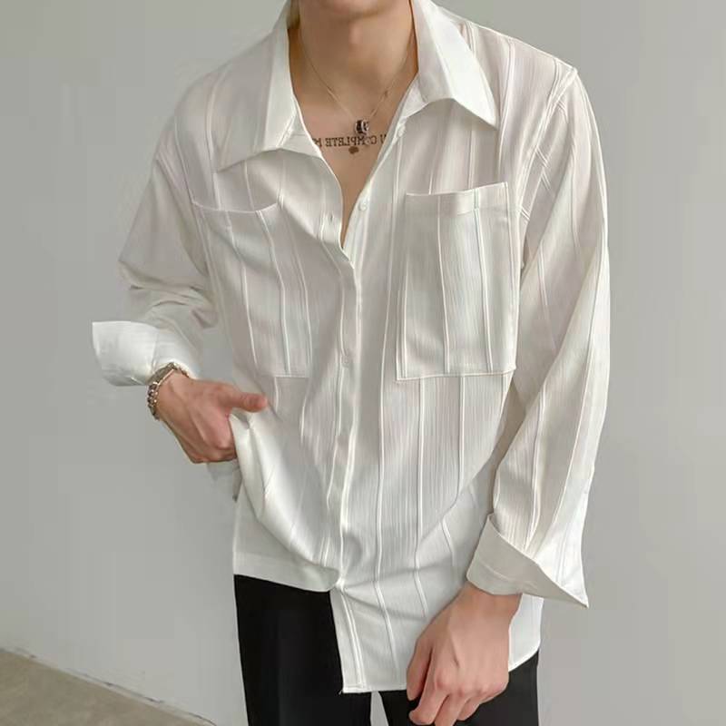 Chemise à manches longues tendance couleur unie