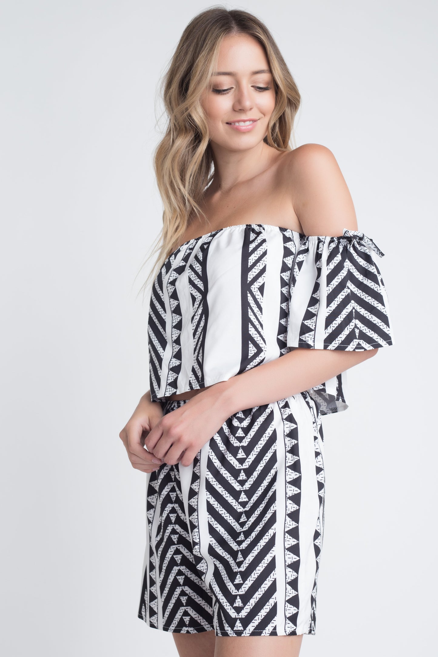 Ensemble 2 pièces à épaules dénudées Aztek pour femme