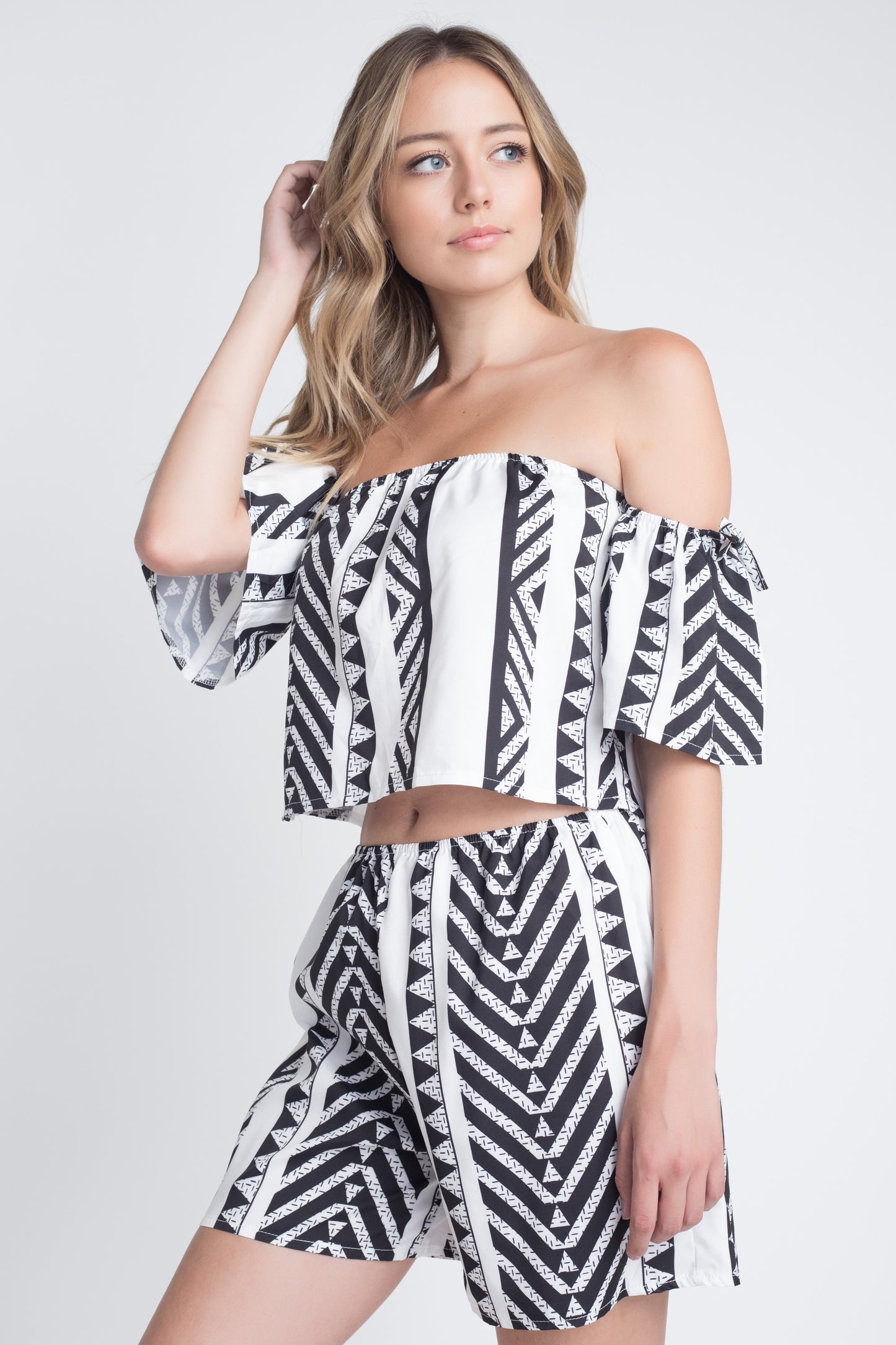 Ensemble 2 pièces à épaules dénudées Aztek pour femme