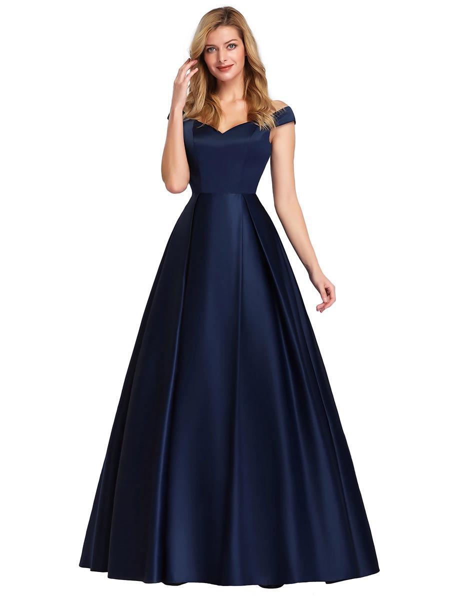Robe longue vintage à col en V et couleur unie