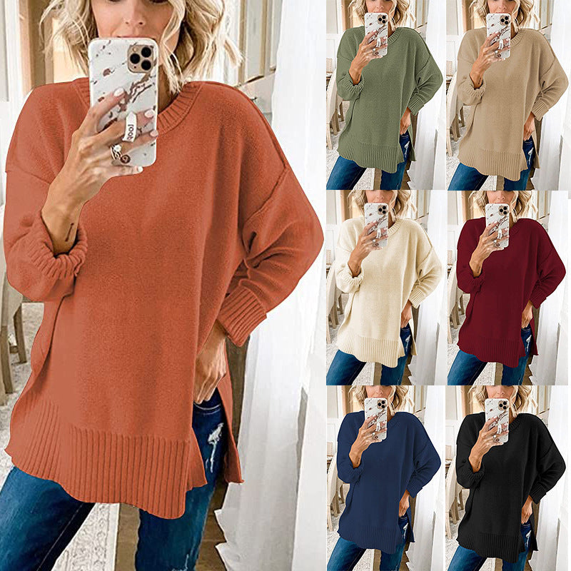 Pull ample en laine tricotée