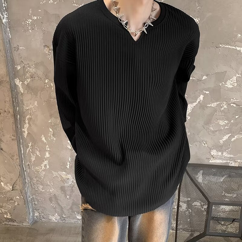 Pull rayé texture drapé couleur unie