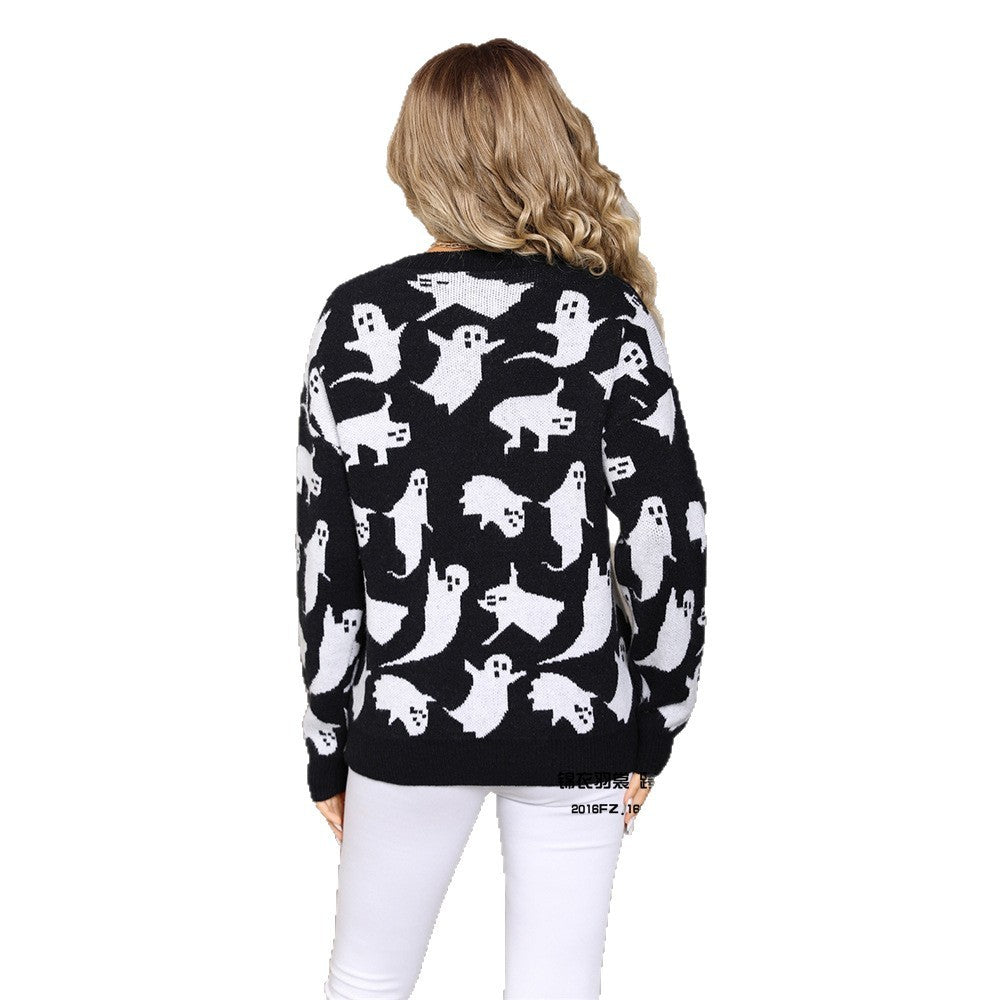 Pull d'Halloween en tricot grande taille