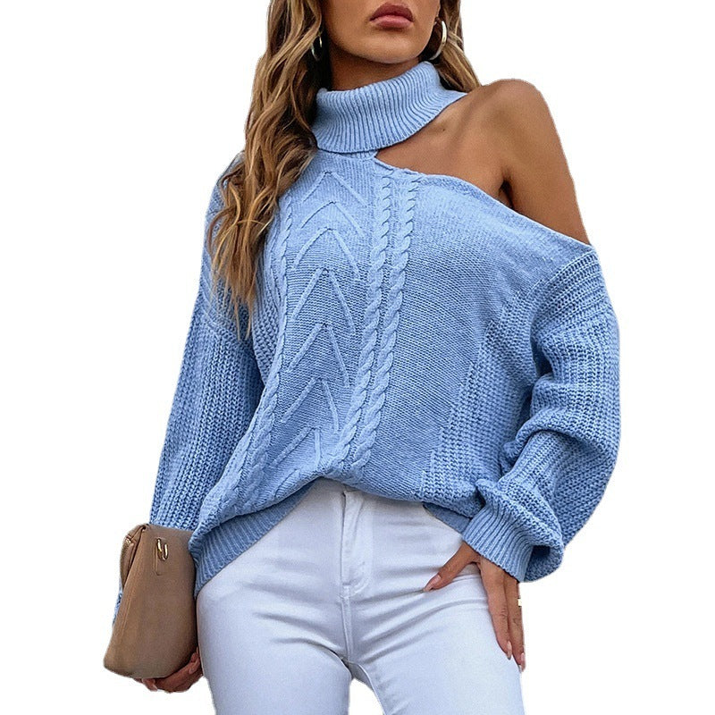 Pull-over en tricot à col polo et épaules tombantes