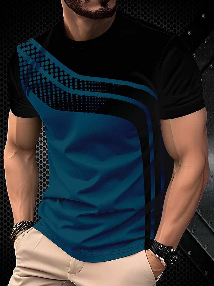T-shirt à manches courtes style décontracté, impression numérique 3D