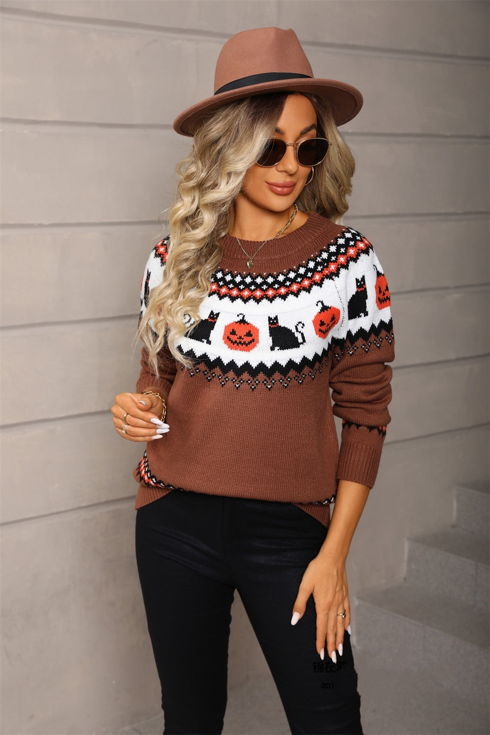 Pull Halloween surdimensionné en tricot