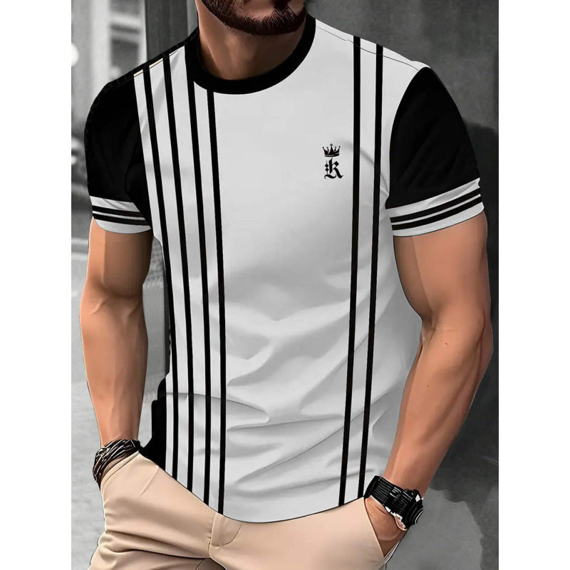T-shirt à manches courtes style décontracté, impression numérique 3D