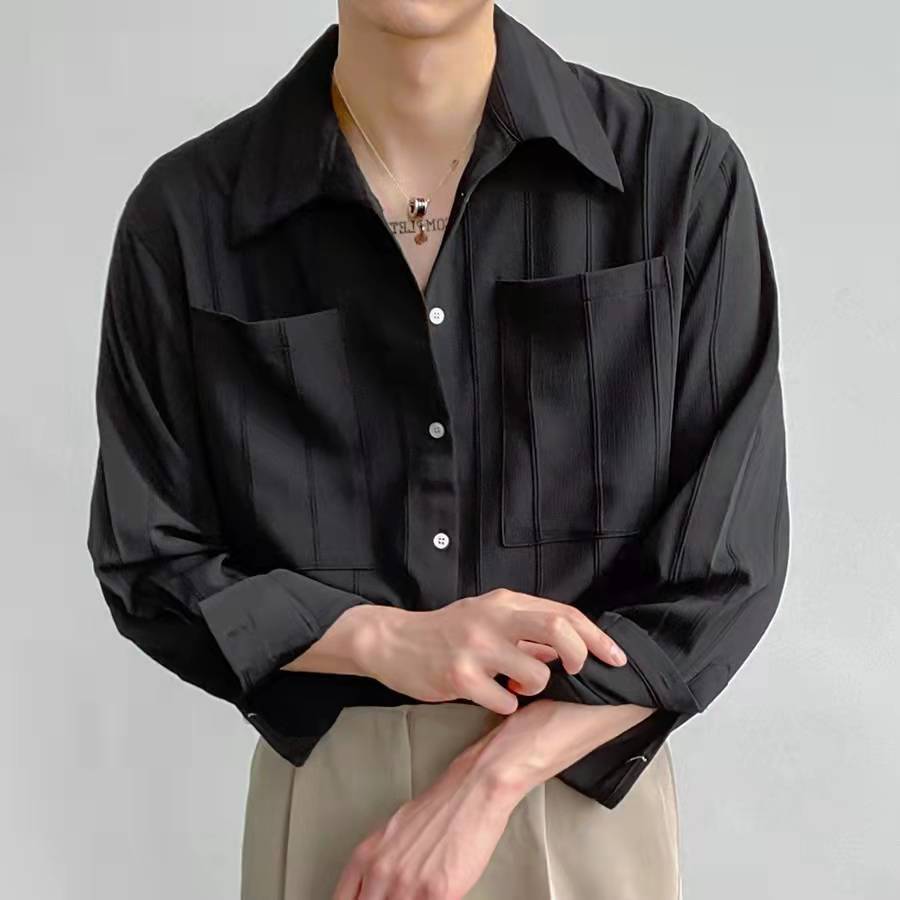 Chemise à manches longues tendance couleur unie