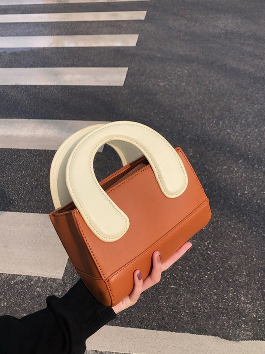 Sac à main bandoulière bicolore