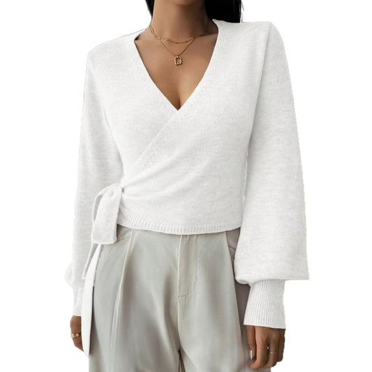 Haut court élégant en laine à nouer