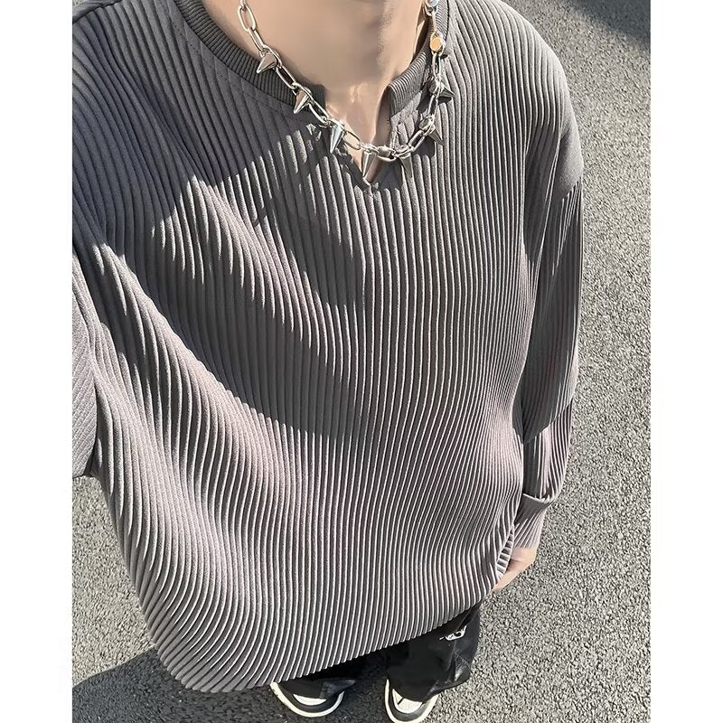 Pull rayé texture drapé couleur unie