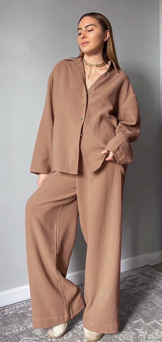 Ensemble en coton ample décontracté