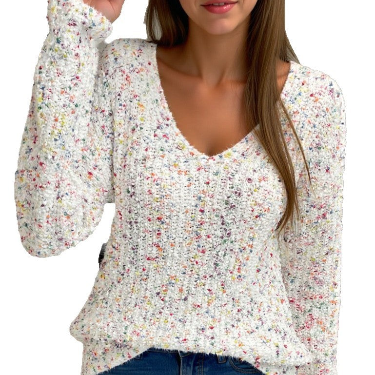 Pull ample et décontracté à col en V