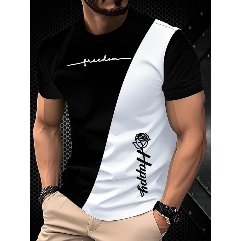 T-shirt à manches courtes style décontracté, impression numérique 3D