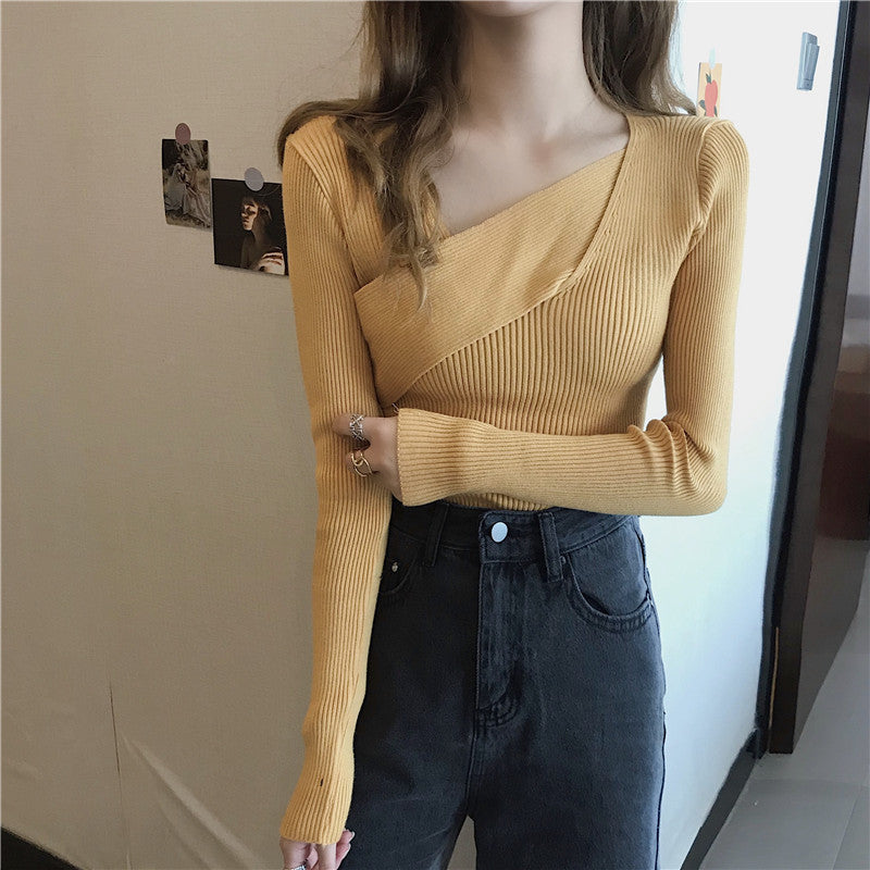 Pull col V croisé