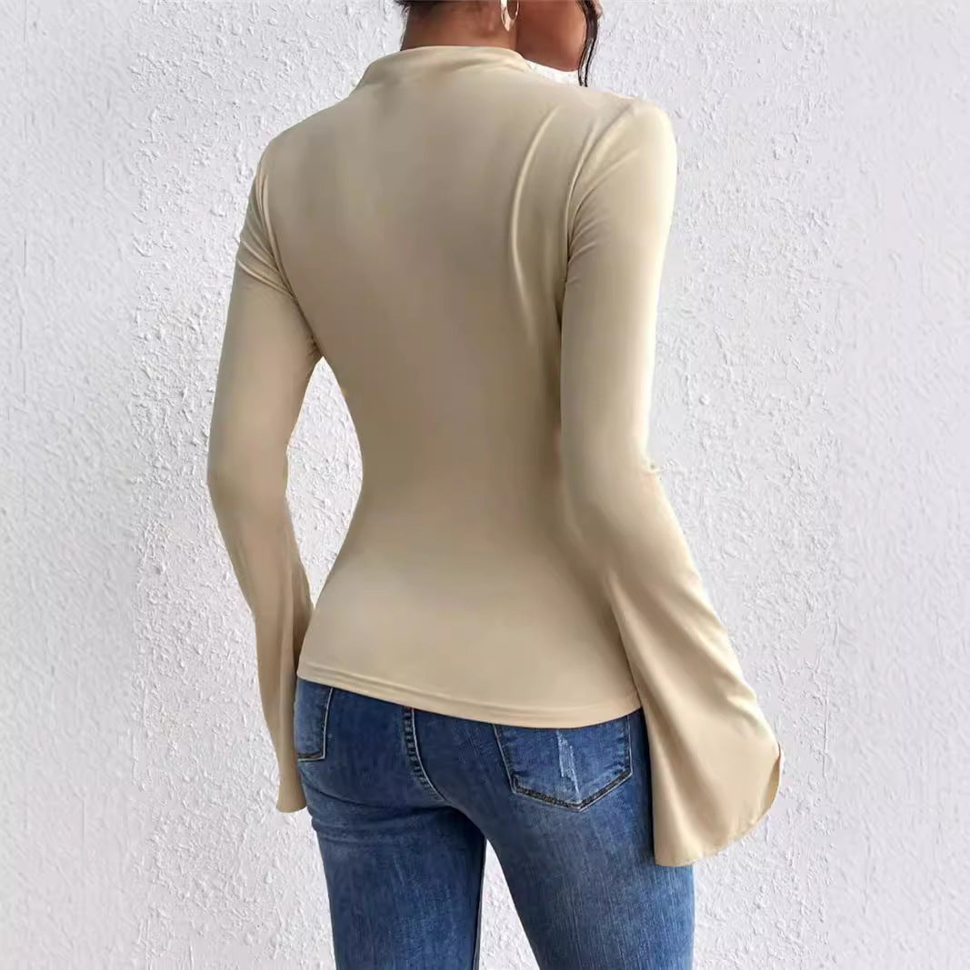 Pull slim à manches cloche