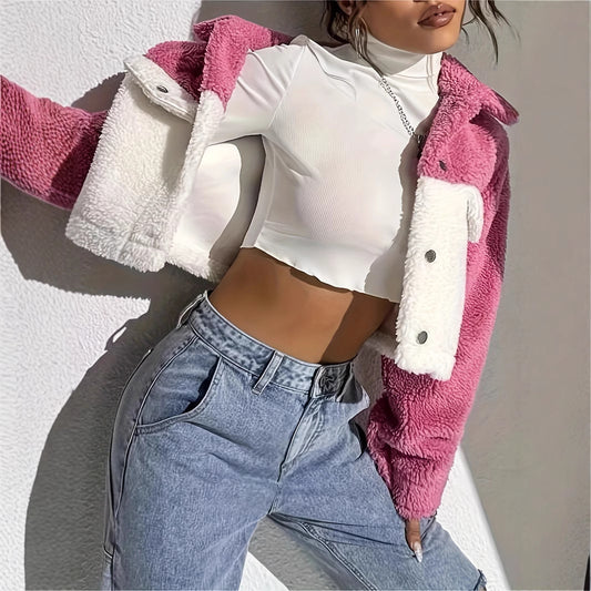 Manteau décontracté en peluche