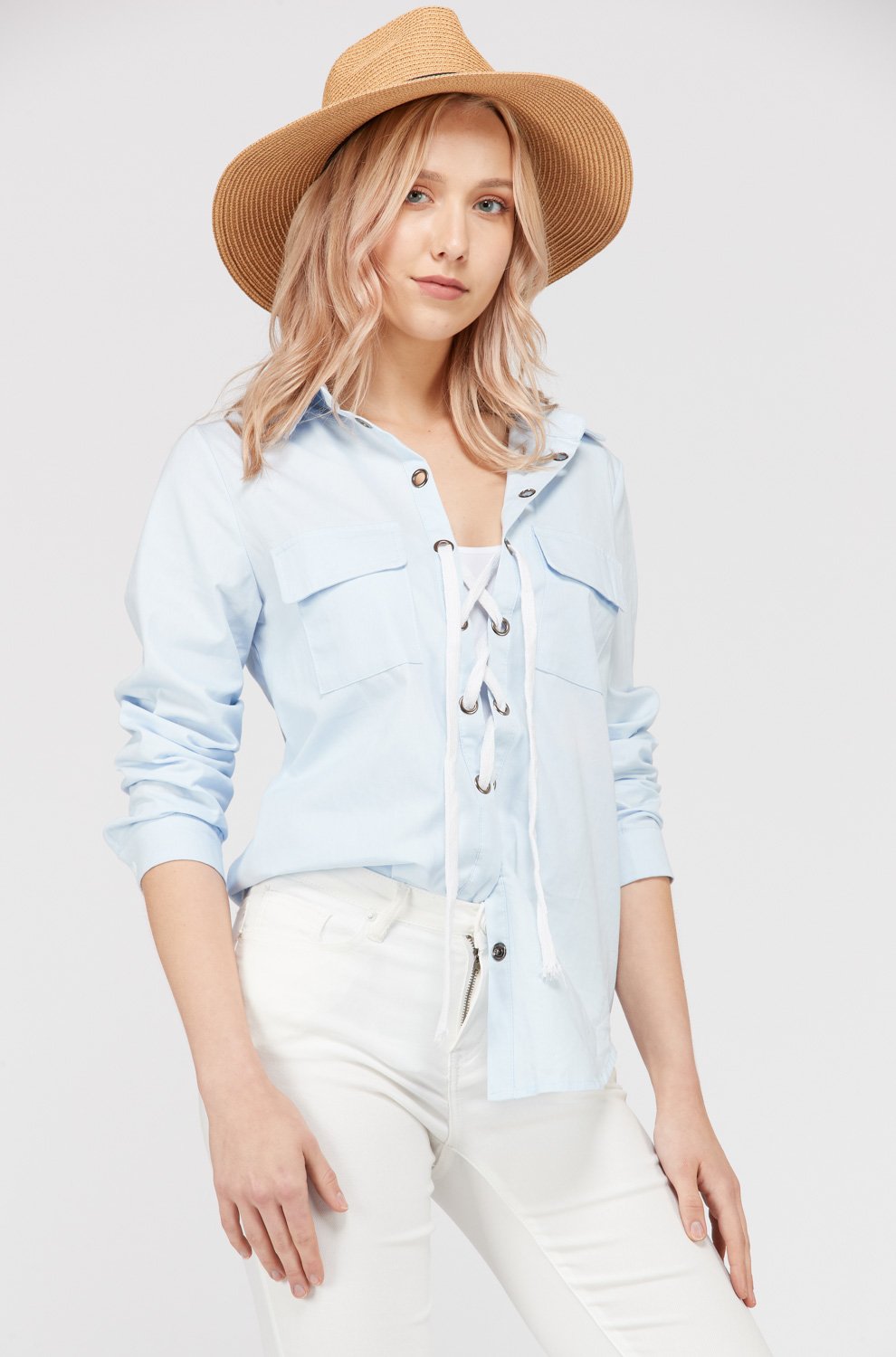 Chemisier à lacets pour femme