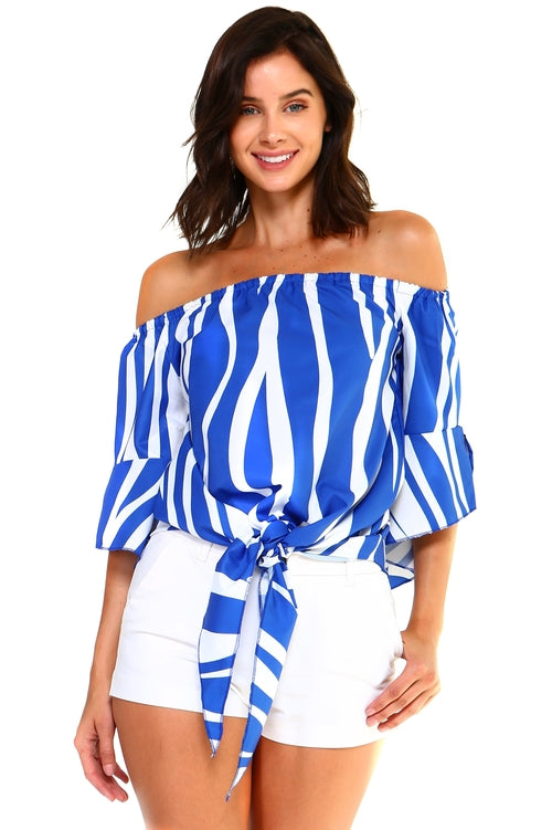 Blouse manche mi longue à épaule dénudé