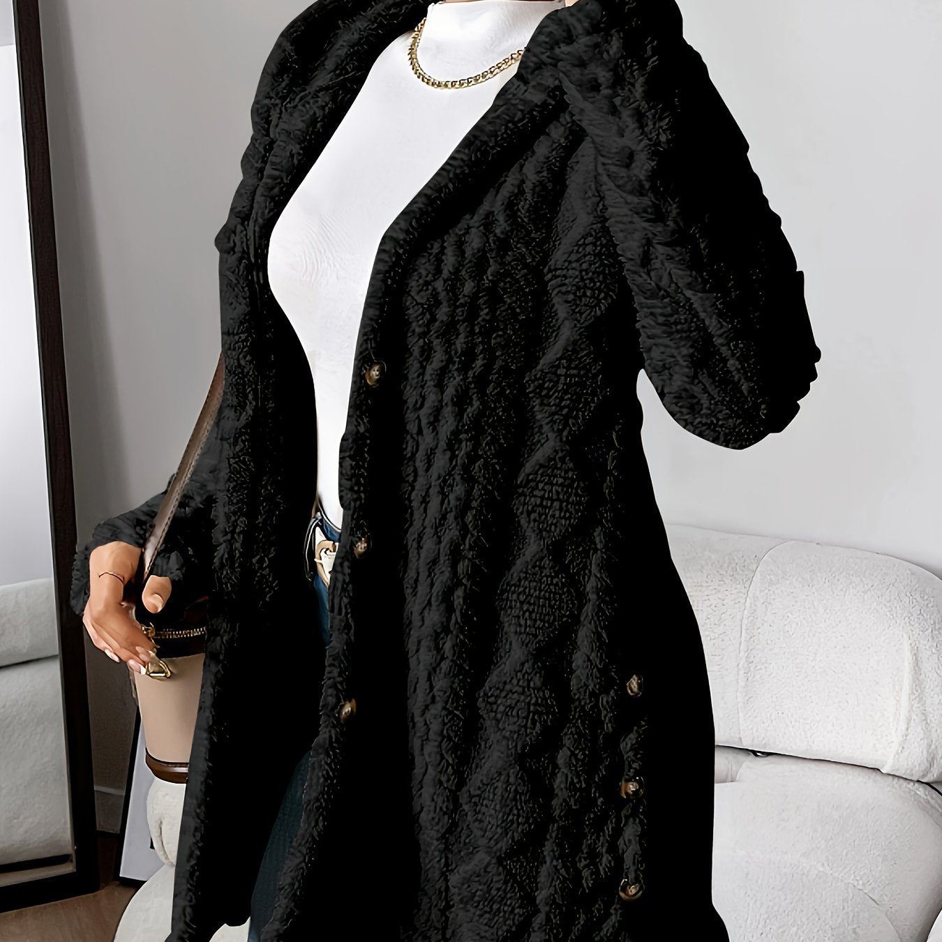 Manteau long à capuche