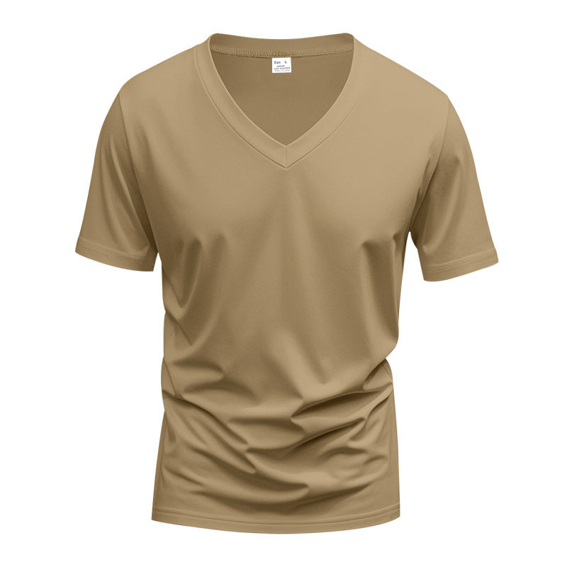 T-shirt ample d'été américain de couleur unie pour homme