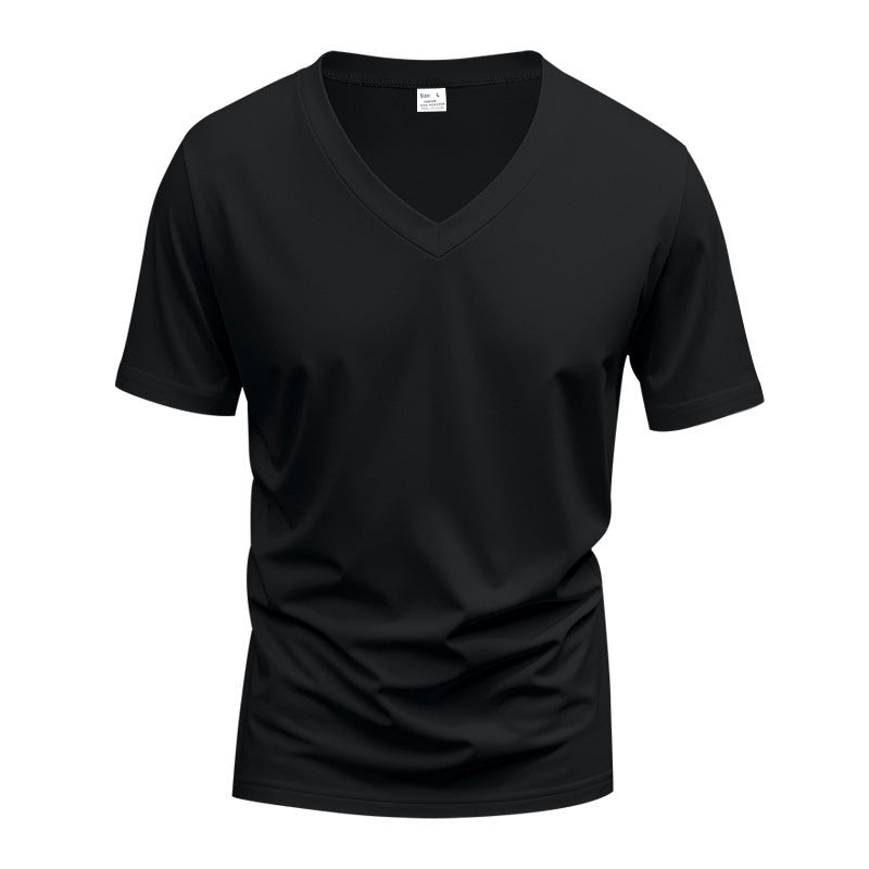 T-shirt ample d'été américain de couleur unie pour homme