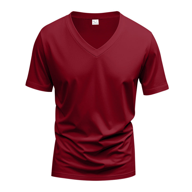 T-shirt ample d'été américain de couleur unie pour homme