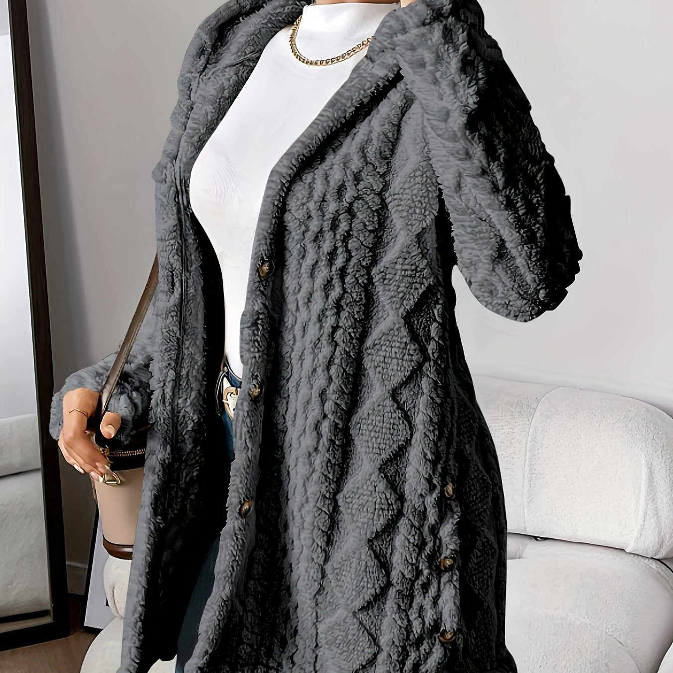 Manteau long à capuche