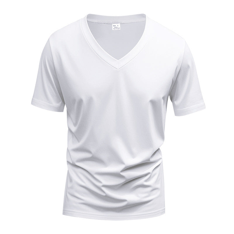 T-shirt ample d'été américain de couleur unie pour homme