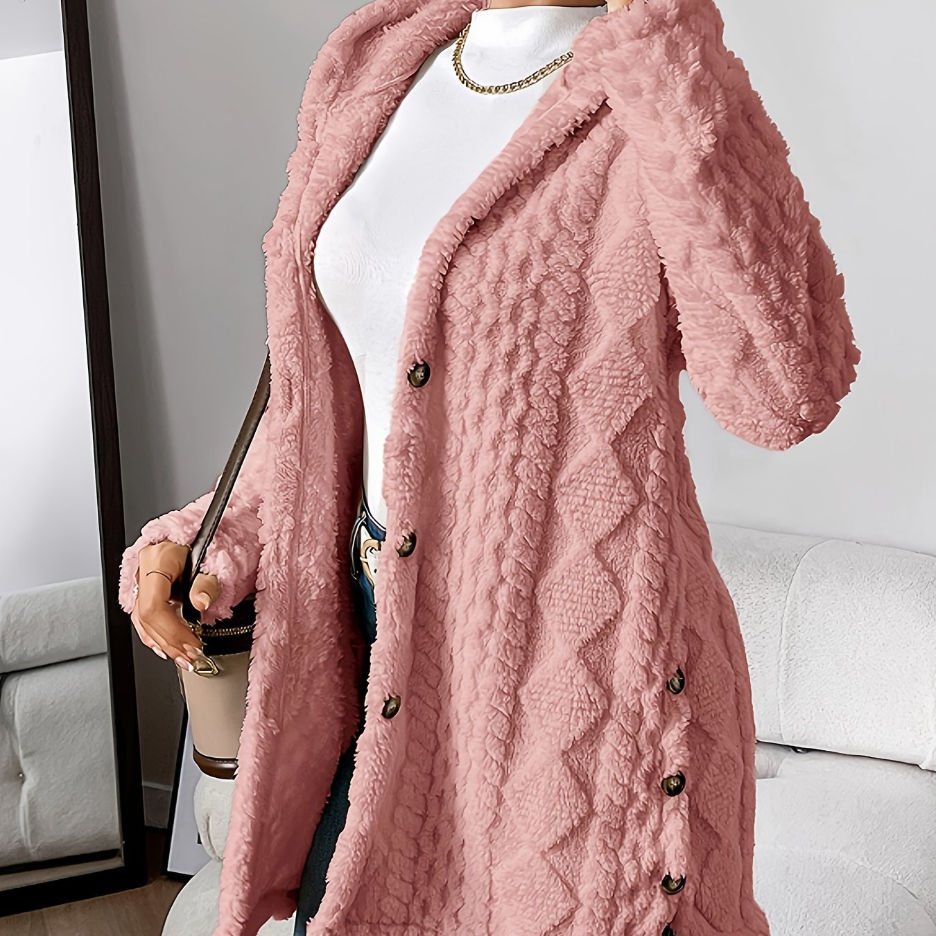 Manteau long à capuche