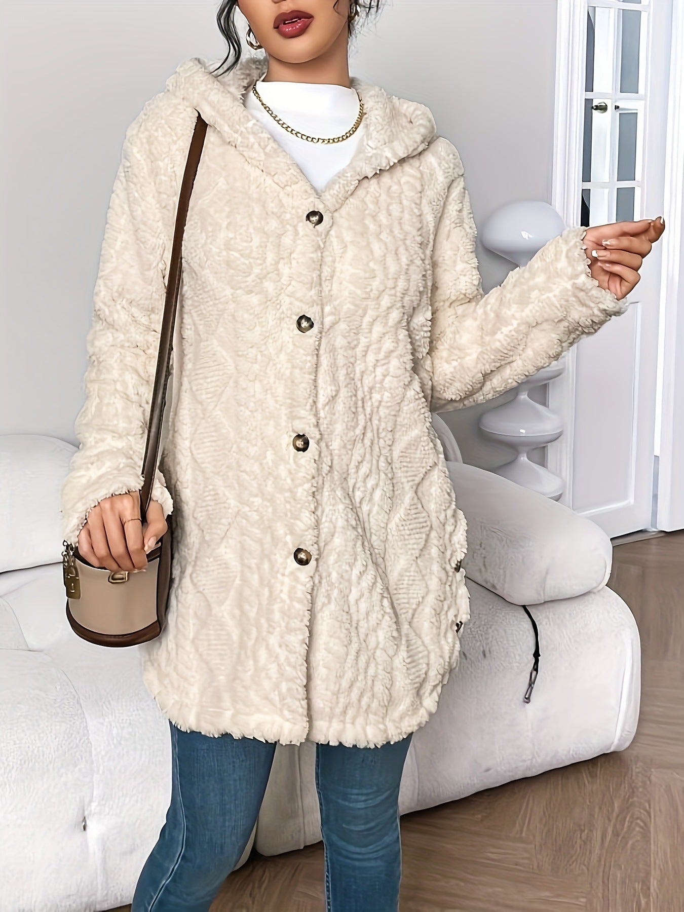 Manteau long à capuche