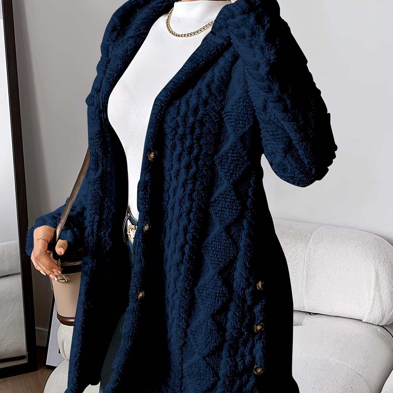 Manteau long à capuche
