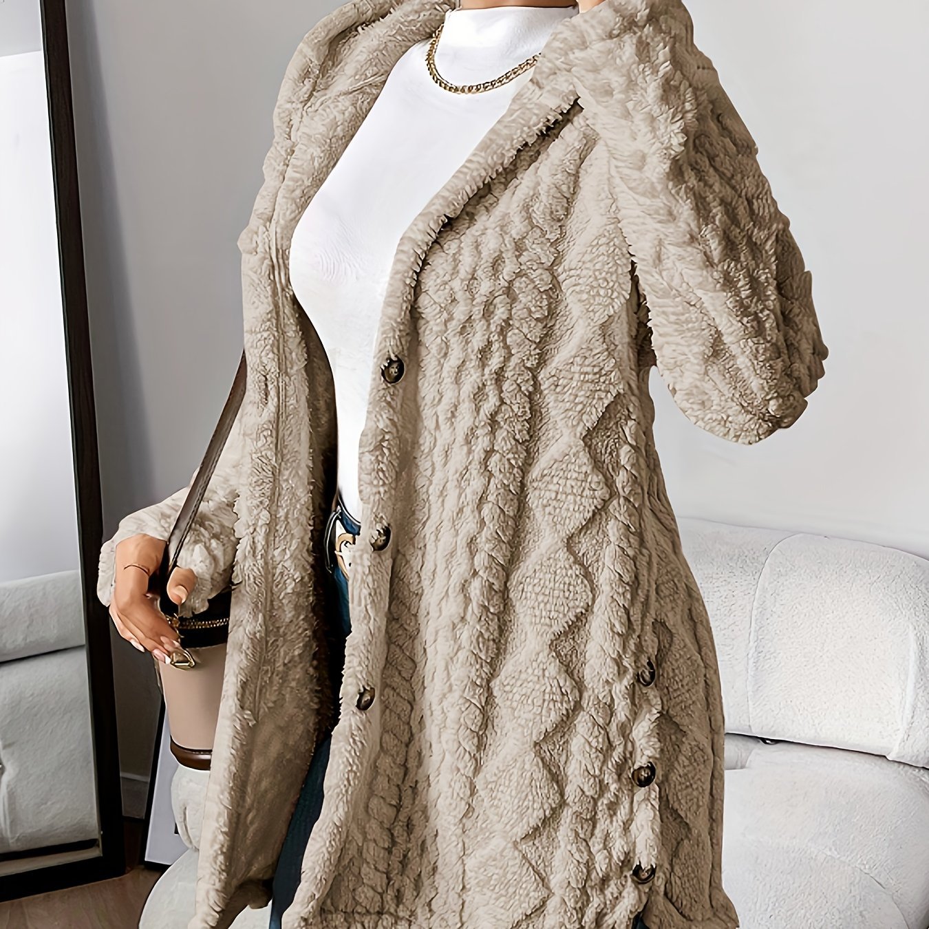 Manteau long à capuche