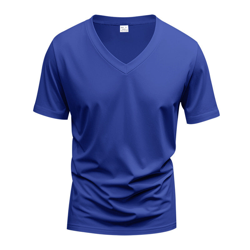 T-shirt ample d'été américain de couleur unie pour homme