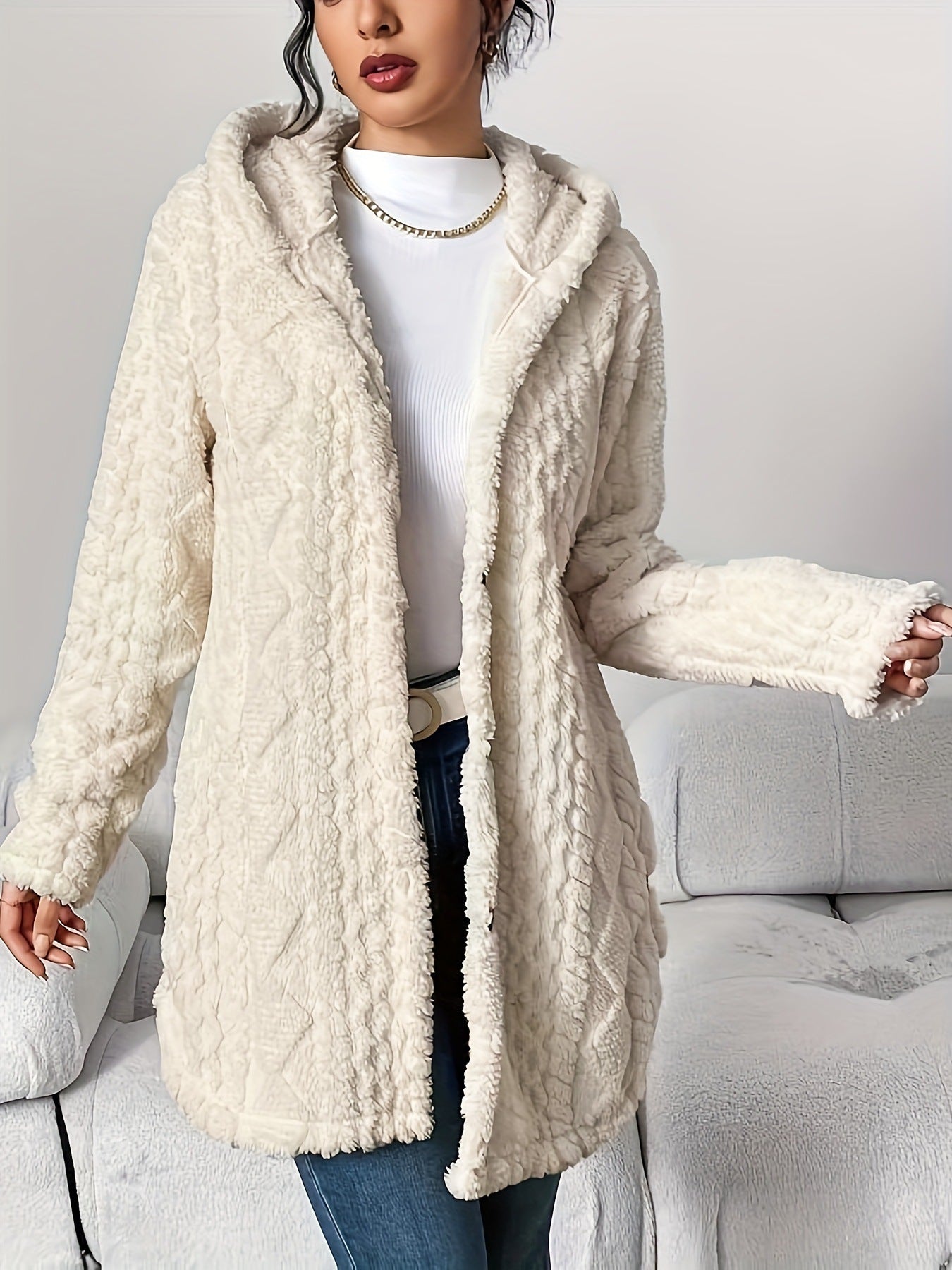 Manteau long à capuche