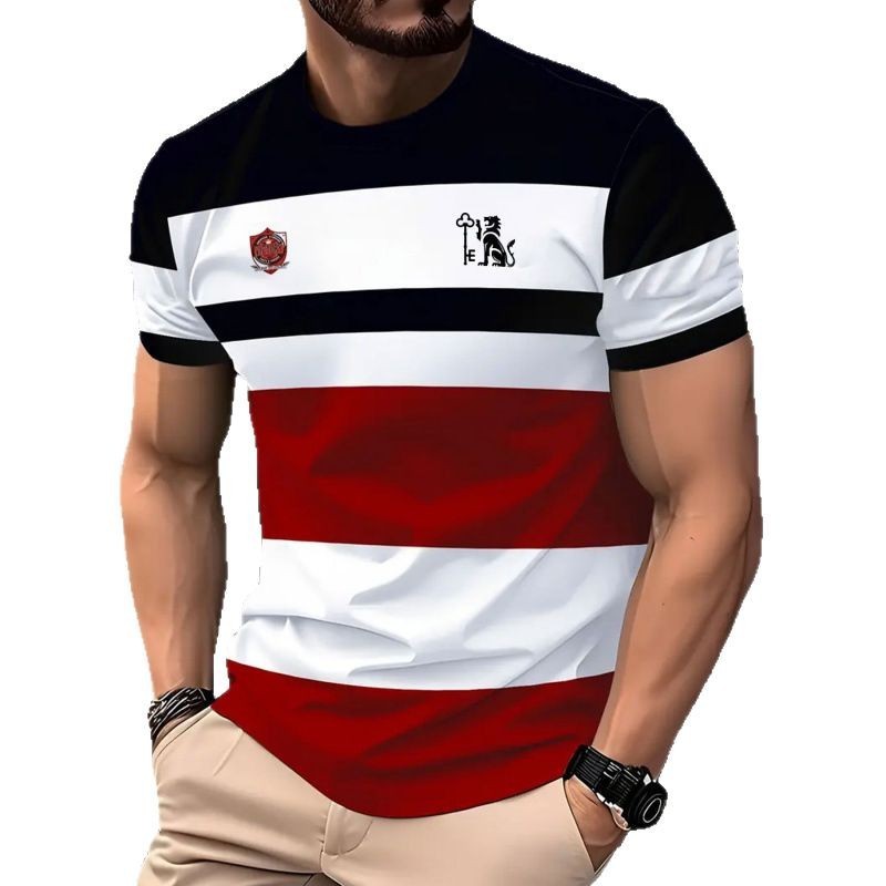 T-shirt à manches courtes style décontracté, impression numérique 3D