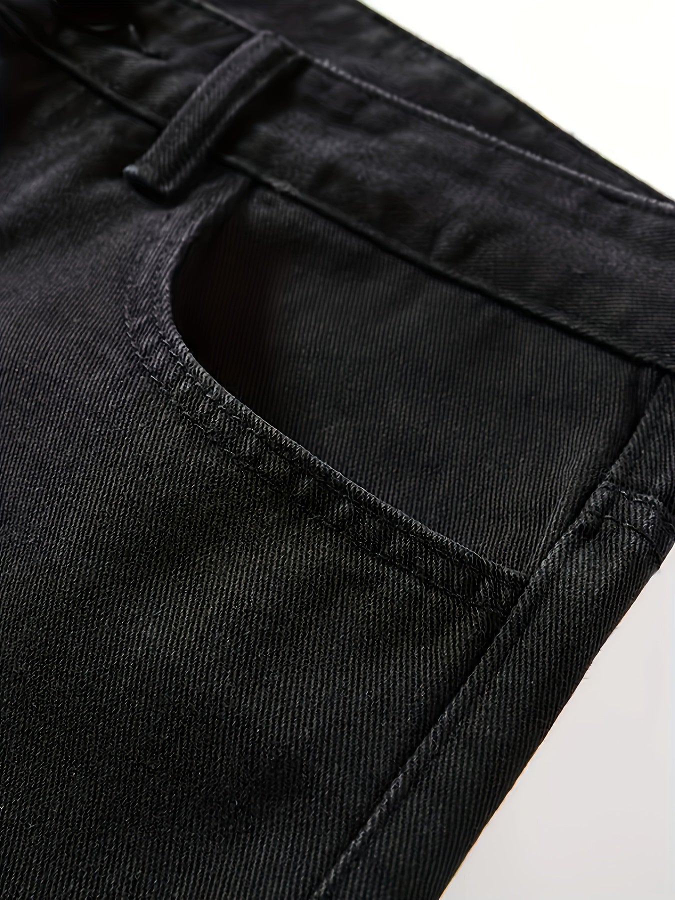 Jeans noirs basic régular tendance pour hommes