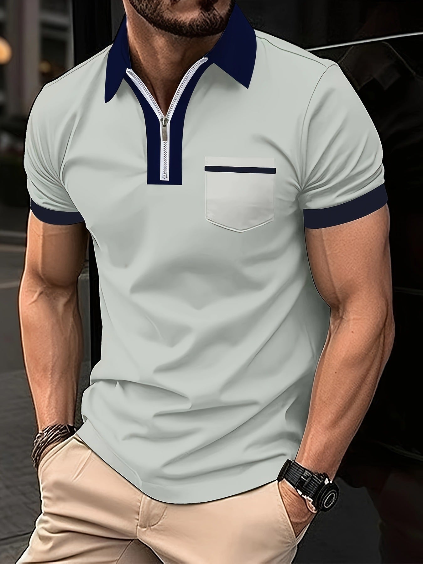 T-shirt décontracté à poche poitrine
