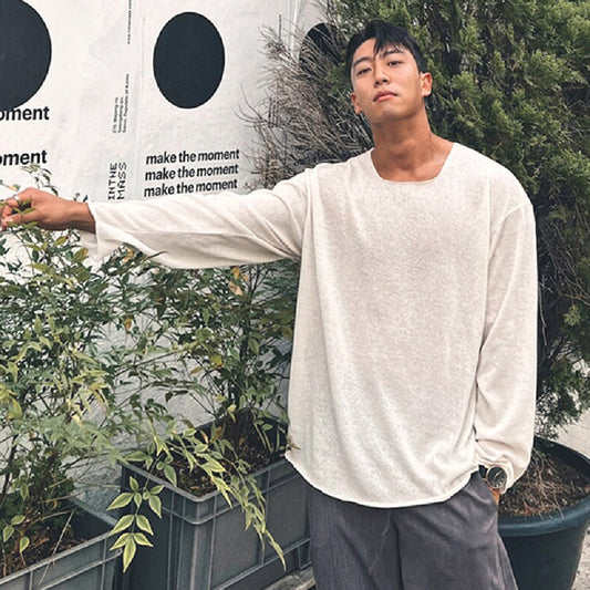 Pull léger tricoté col rond