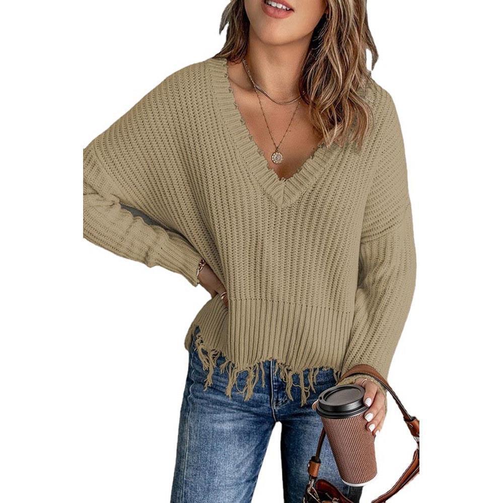 Pull tricoté à pompons en coton
