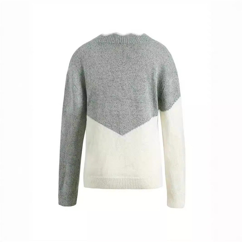 Pull grande taille à col en V assorti