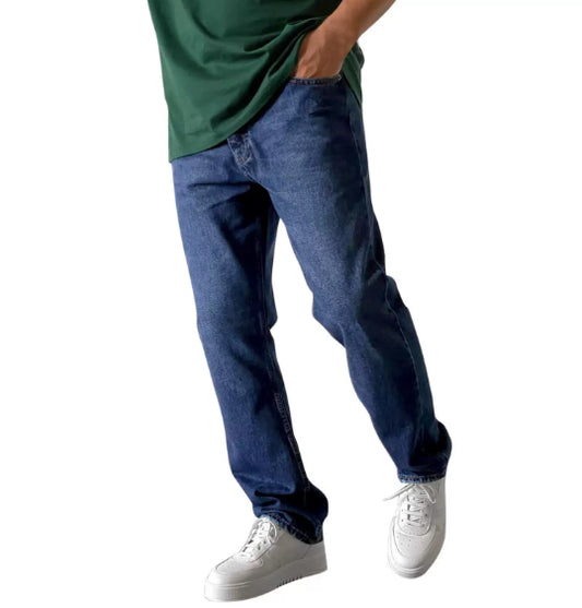 Jeans régular larges couleur uni