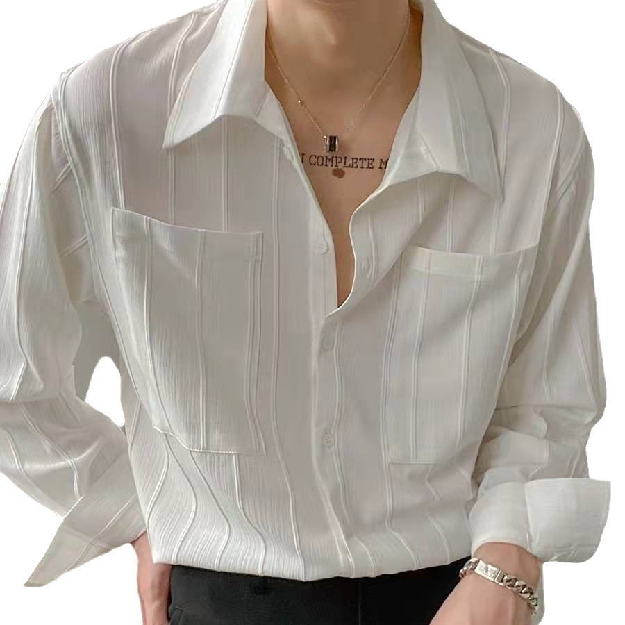 Chemise à manches longues tendance couleur unie