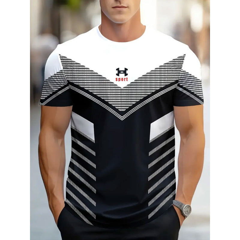 T-shirt à manches courtes style décontracté, impression numérique 3D