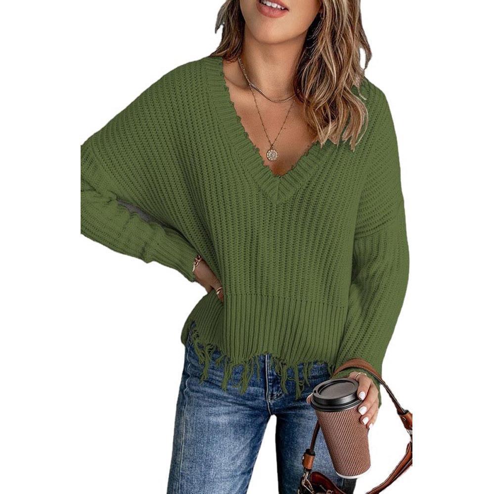 Pull tricoté à pompons en coton