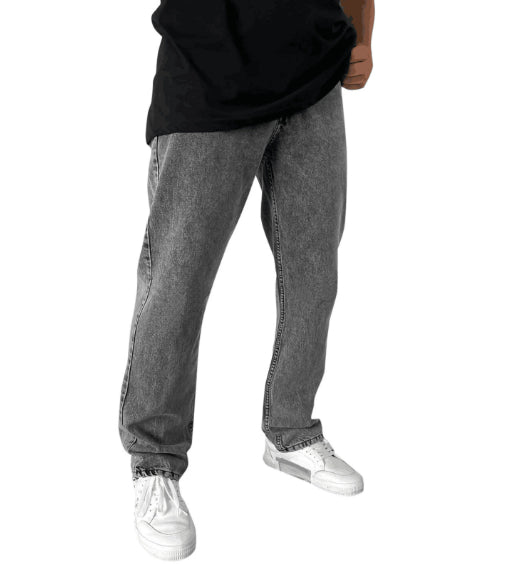 Jeans régular larges couleur uni