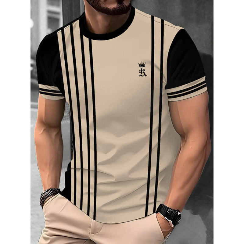 T-shirt à manches courtes style décontracté, impression numérique 3D
