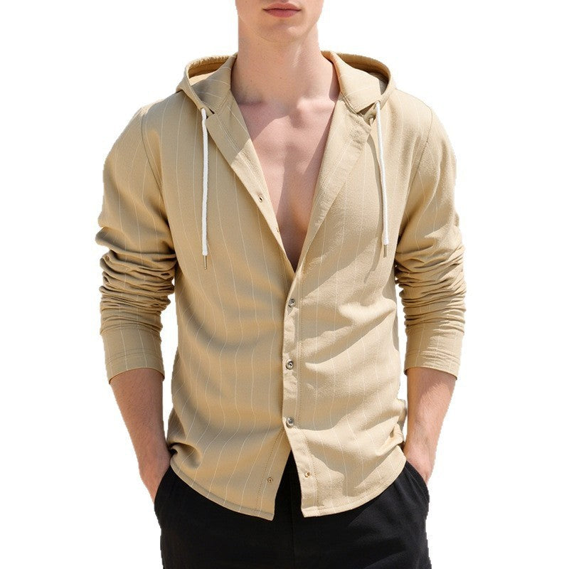 Cardigan à capuche slim fit, chemise décontractée