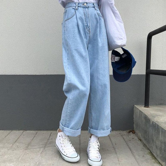 Jeans amples et décontractés, style rétro